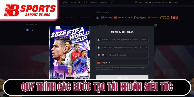 Quy trình các bước tạo tài khoản siêu tốc
